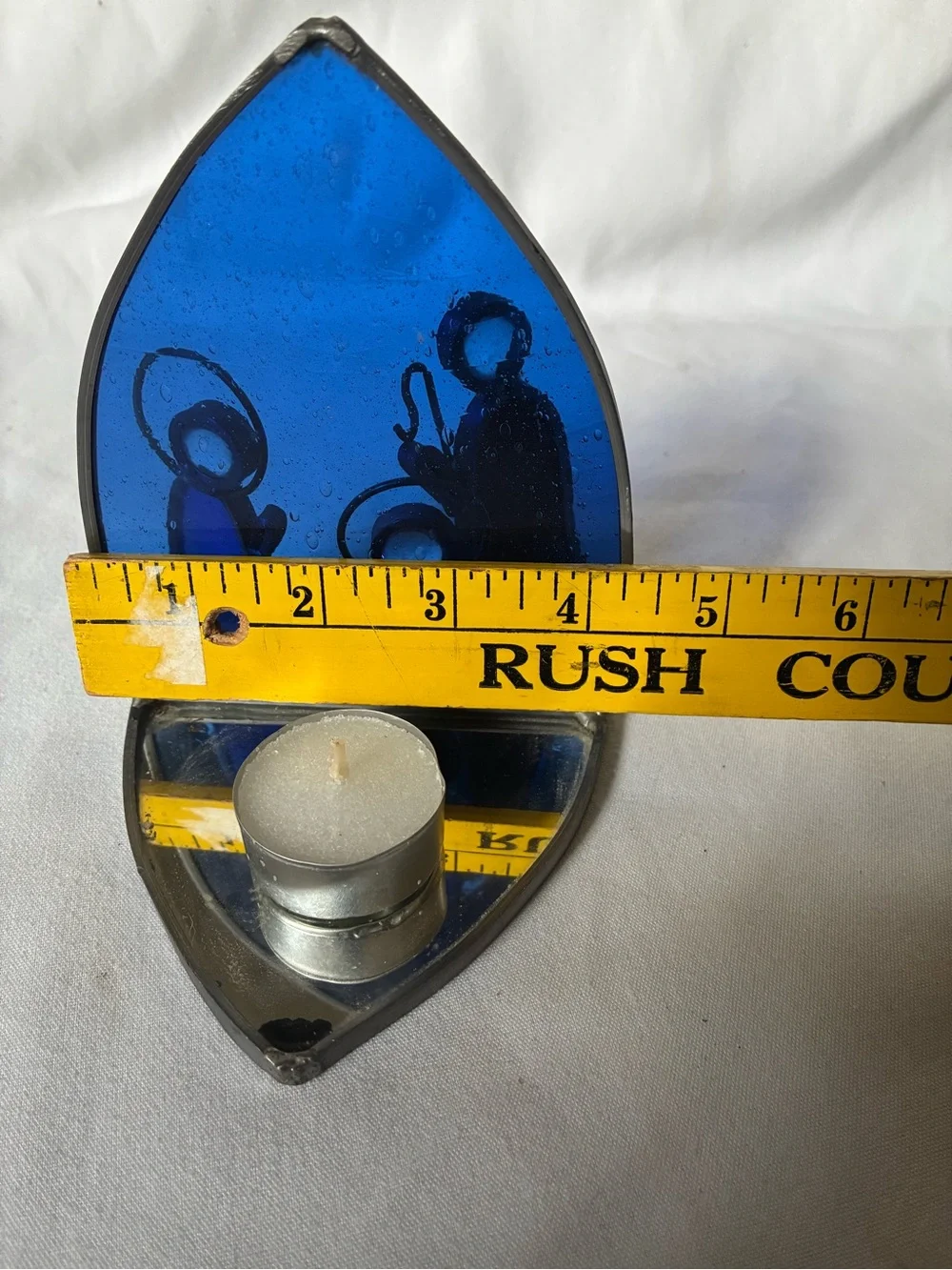 Stained Glass Blue Nativity Scene Home Accent - Unbranded